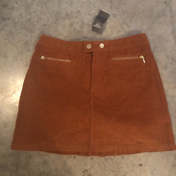 Burnt Orange Corduroy Skirt 